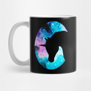 Galaxy Unicorn Head Silhouette Mug